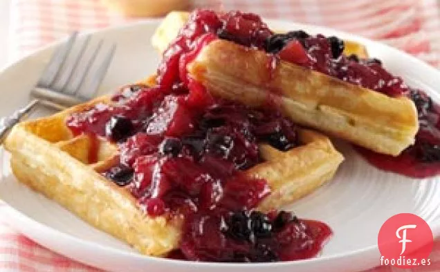 Salsa de desayuno de arándanos y ruibarbo