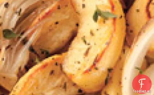 Manzanas y Cebollas Asadas con Tomillo