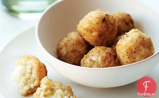 Cebolla verde y Fontina Arancini