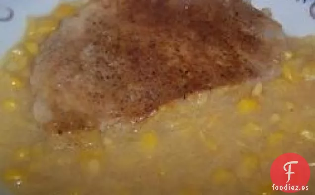 Chuletas De Cerdo Con Crema De Maíz