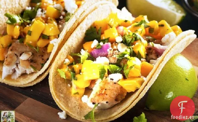 del libro de cocina Master Your Metabolism de Jillian Michaels: Mahi Mahi Picante y Tacos de Pescado de Mango