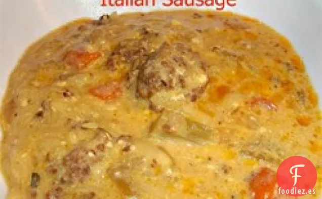 Sopa De Verduras Con Hamburguesa Con Queso