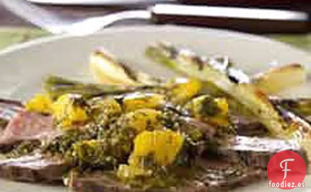 Bistec a la Parrilla y Cebollas Verdes