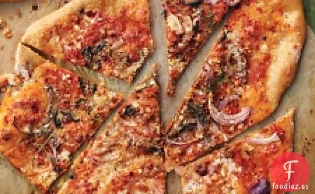 Pizza Con Anchoas, Cebolla Roja Y Orégano