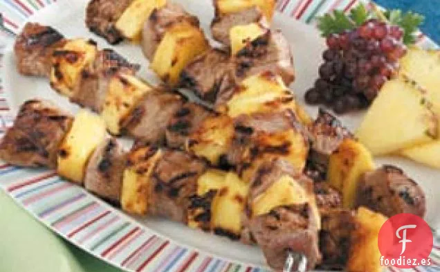 Brochetas De Solomillo De Piña