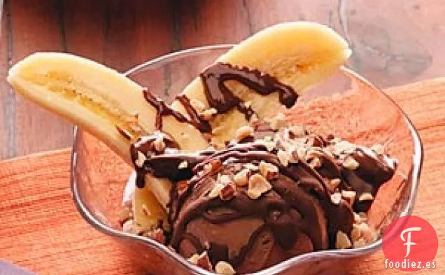 Banana Splits de chocolate y almendras