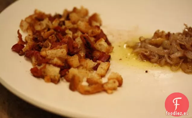Orecchiette Carbonara Con Cebolletas Y Tomates Secos