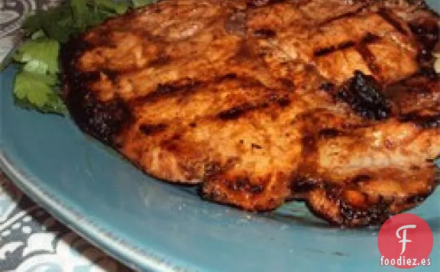 Chuletas de cerdo italianas a la barbacoa