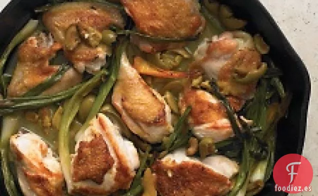 Pollo Estofado Con Naranja Y Cebolletas
