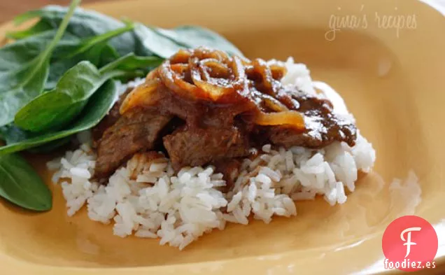 Carne Bistec-Bistec Colombiano Con Cebolla Y Tomate