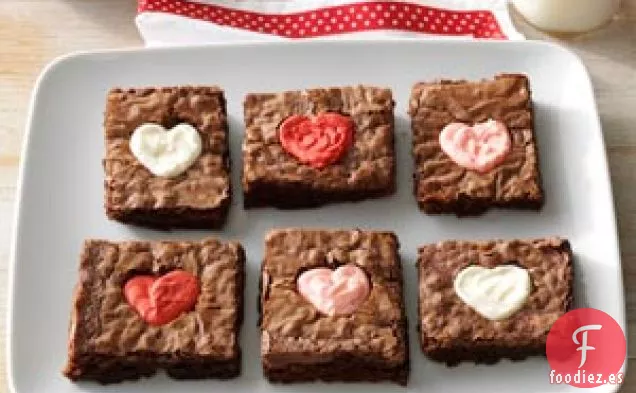 Brownies de corazón de San Valentín