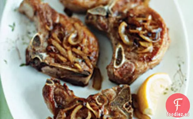 Chuletas De Cerdo Con Compota De Cebolla