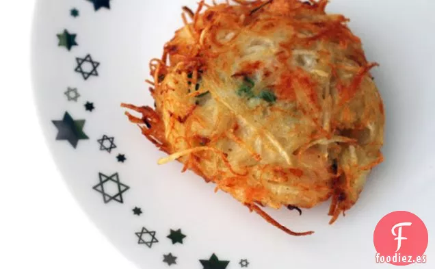 Latkes de Salmón Ahumado y Cebolla Verde