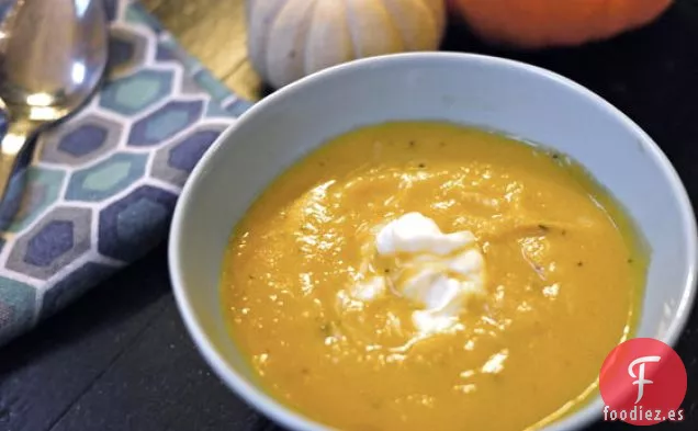 Sopa de Calabaza Asada, Manzana y Chalota
