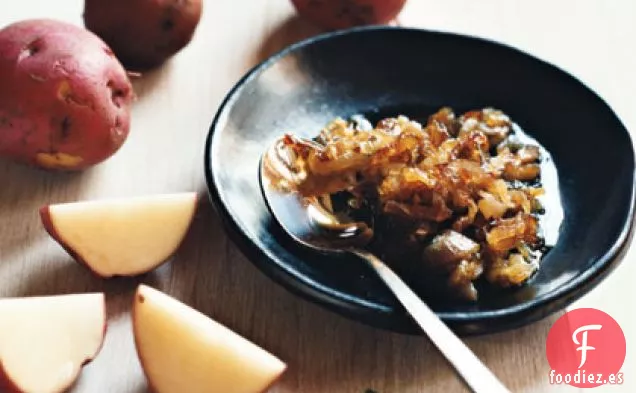 Puré de Patatas con Chalotes Caramelizados