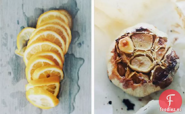 Broccolini + Pan Plano de Limón Carbonizado