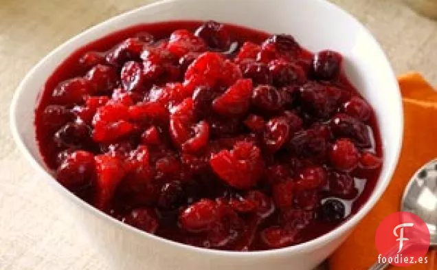 Salsa de albaricoque, manzana y arándanos