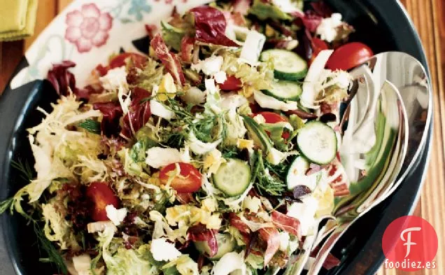 Ensalada Griega Picada con Vinagreta de Chalota