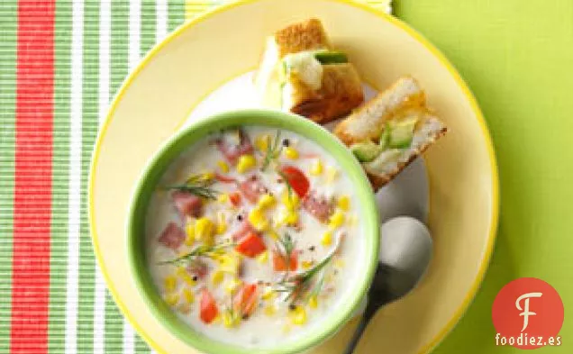 Sopa Cremosa De Jamón Y Maíz