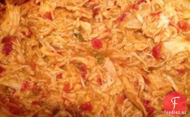 Tacos de pollo con queso en olla de cocción lenta
