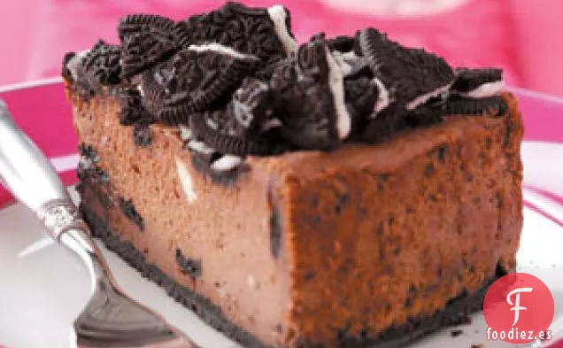 Tarta de queso con galleta de chocolate