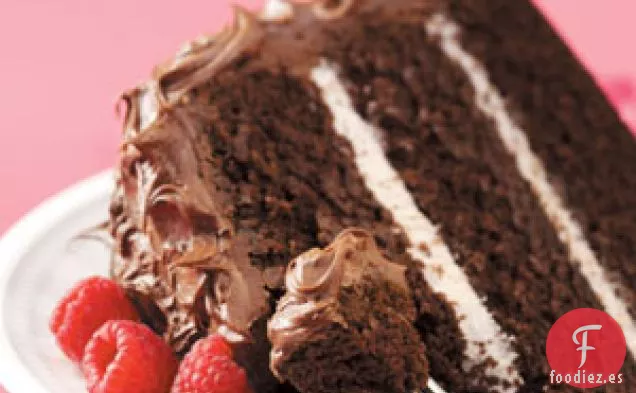 Pastel de chocolate con frambuesa