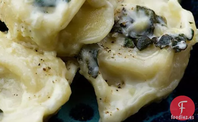 Tortellini Con Salsa De Crema De Albahaca