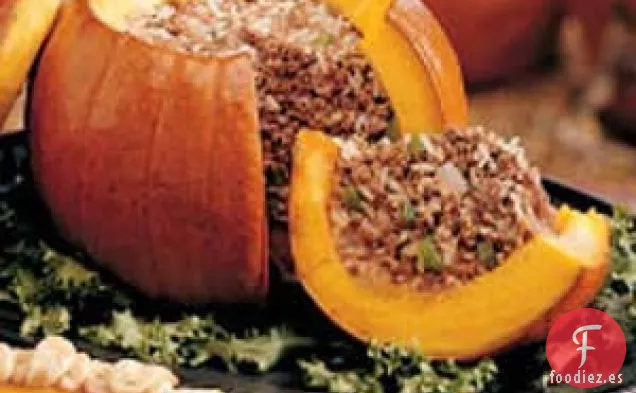 Cena de calabaza rellena