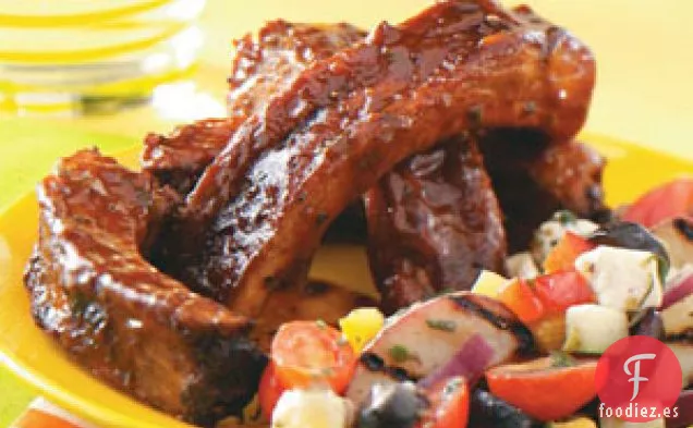 Costillas de Kansas City dulces y ahumadas