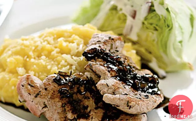 Medallones de Cerdo con Salsa Balsámica y Chalota