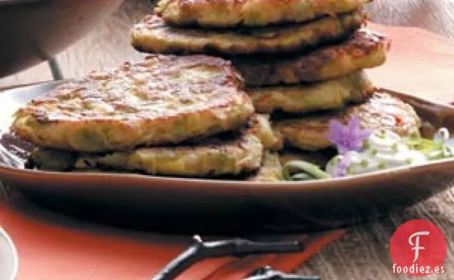 Panqueques de papa y puerro