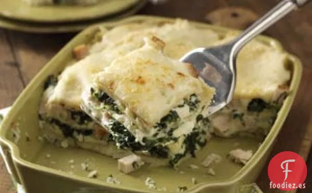 Lasaña de pollo y queso
