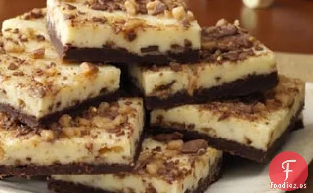 Barras de tarta de queso y caramelo