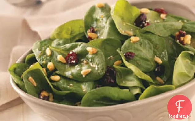 Ensalada de espinacas, arándanos y curry