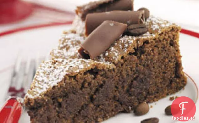 Pastel de chocolate con espresso y almendras