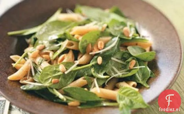 Ensalada de espinacas con penne