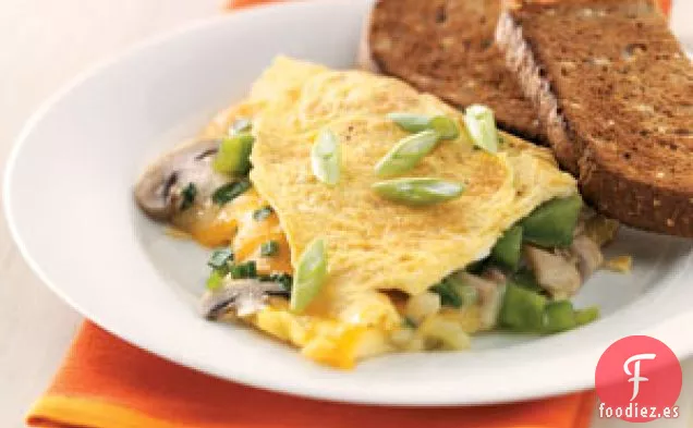 Tortilla de champiñones y pimientos