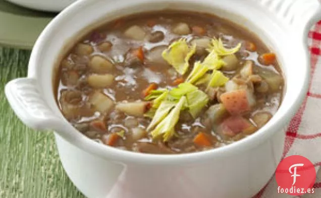 Sopa de lentejas sin carne