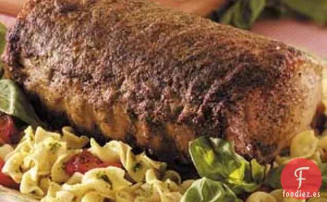 Cerdo asado al pesto