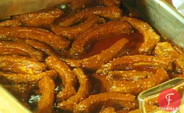 Costillas traseras de cerdo glaseadas con pimentón