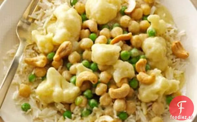 Curry verde de garbanzos y verduras