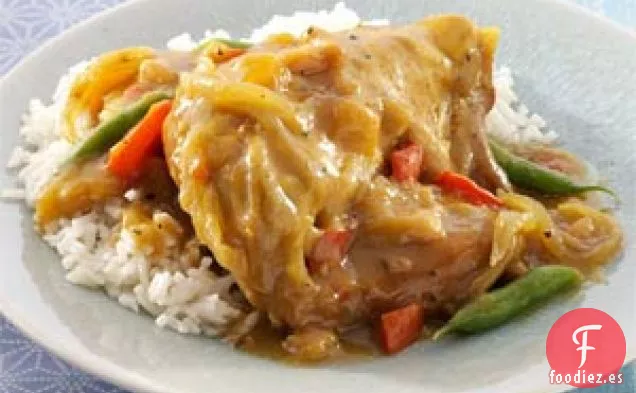 Pollo al curry en olla de cocción lenta