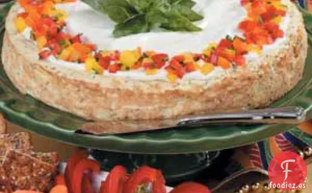 Tarta de queso con hierbas aromáticas