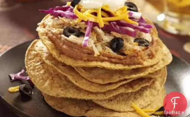 Tostadas de pollo con chile y limón