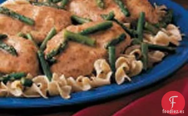 Fricasé de pollo y espárragos