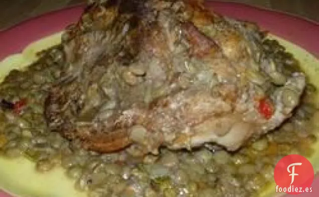 Pollo y lentejas con romero