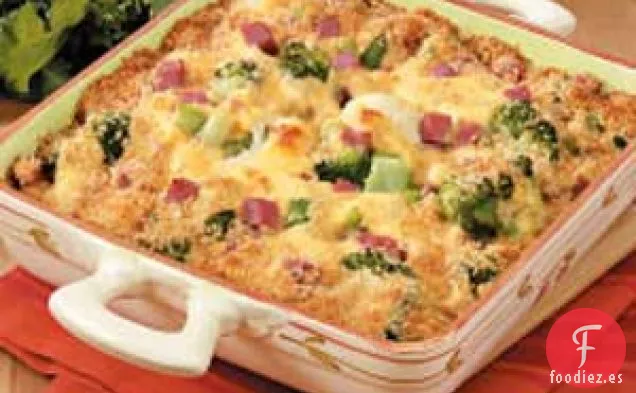 Cazuela de coliflor y brócoli con queso