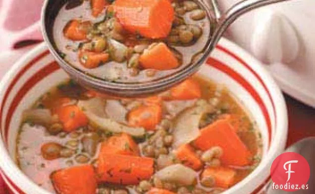 Guiso de lentejas y batata
