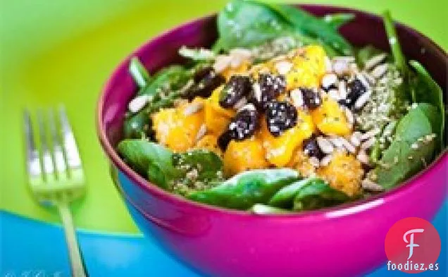 Ensalada de espinacas y mango
