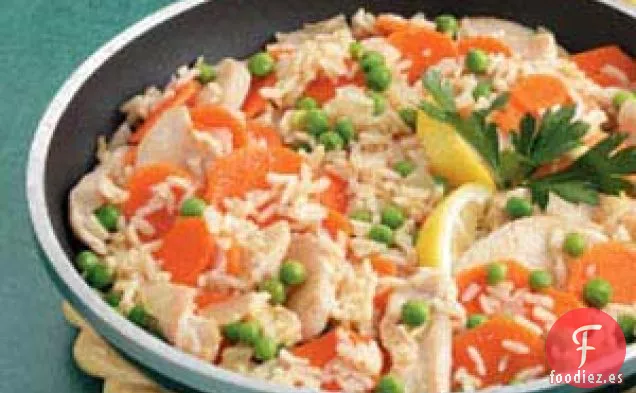 Pollo y arroz al limón rápido